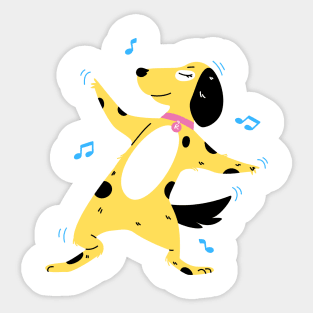 dancing brown dog design Sticker
